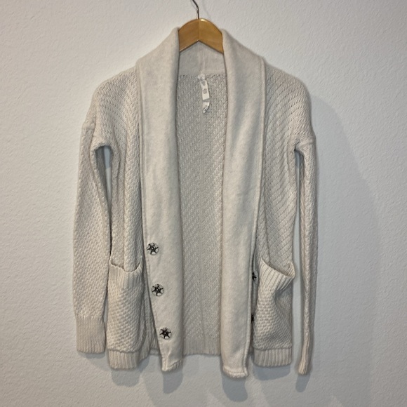 Lululemon Post Practice Women's Heathered Oatmeal Cardigan 2 - Picture 6 of 15